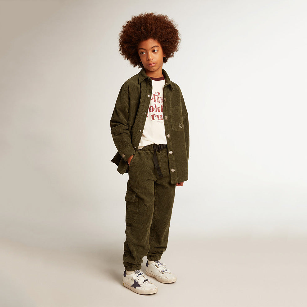 Boys Green Corduroy Shirt