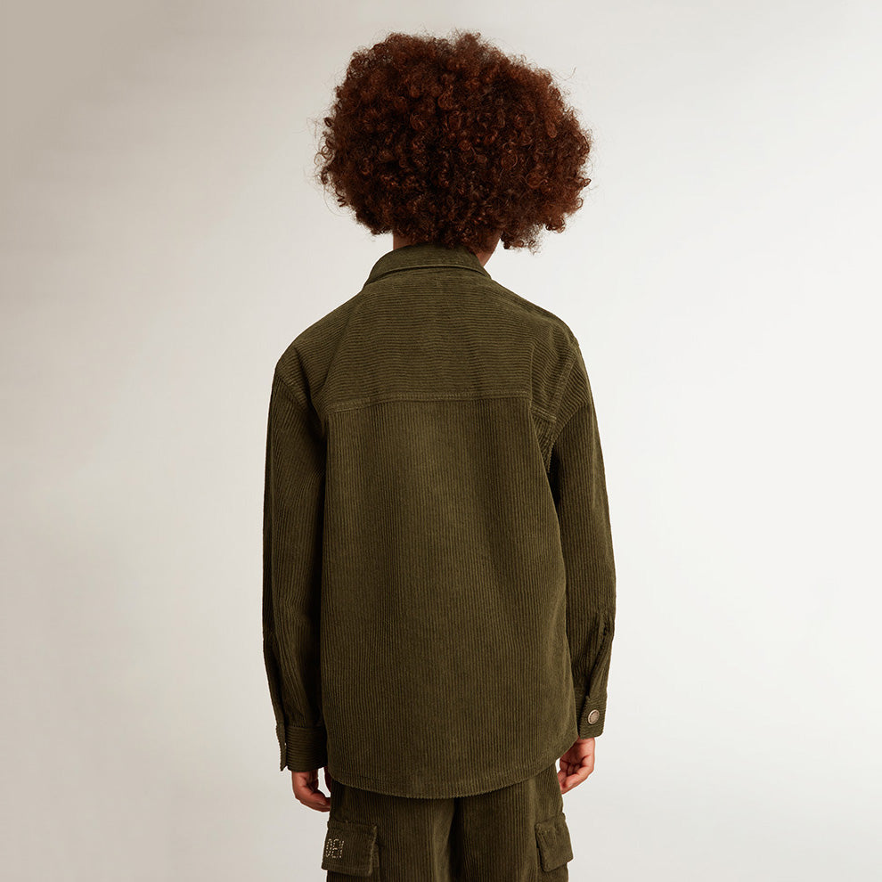 Boys Green Corduroy Shirt