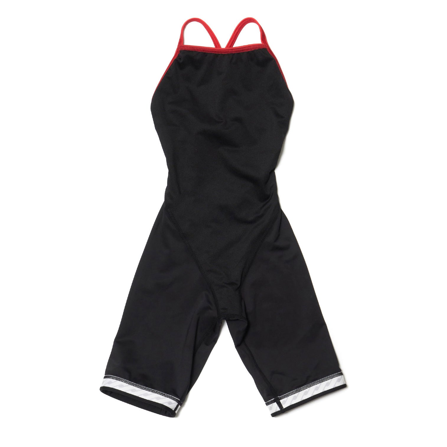 Girls Black Cropped Professional Swimsuit
