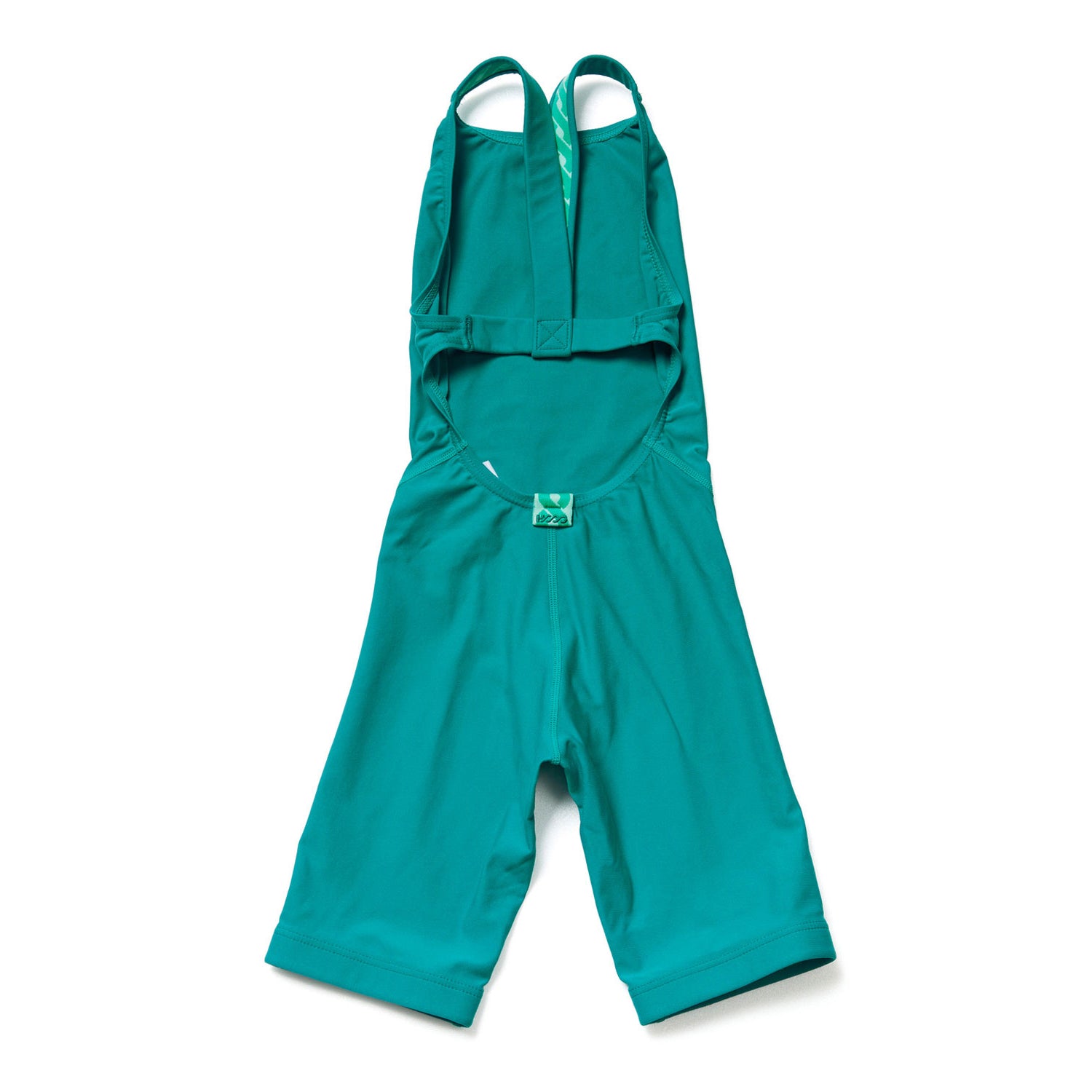 Girls Peacock Green Cropped Professional Swimsuit