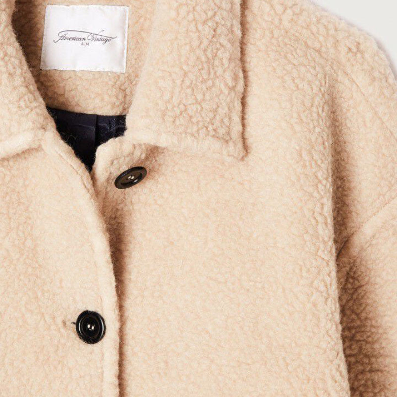 Women Beige Sherpa Coat
