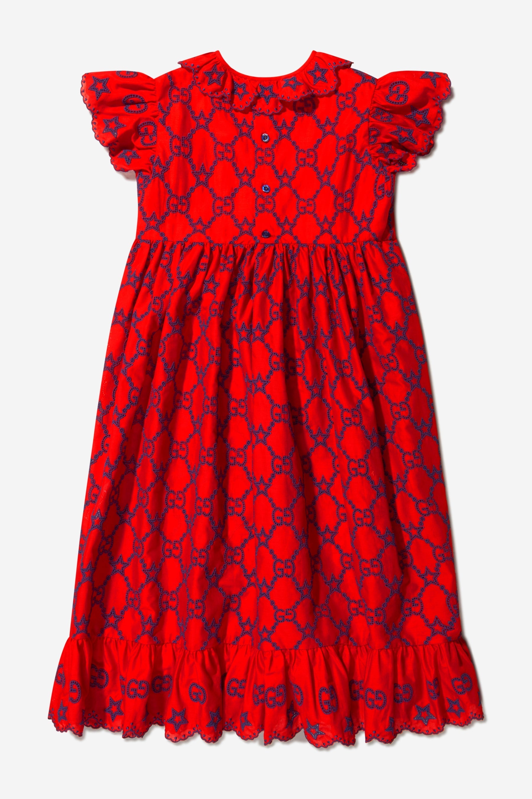Girls GG And Stars Embroide Dress
