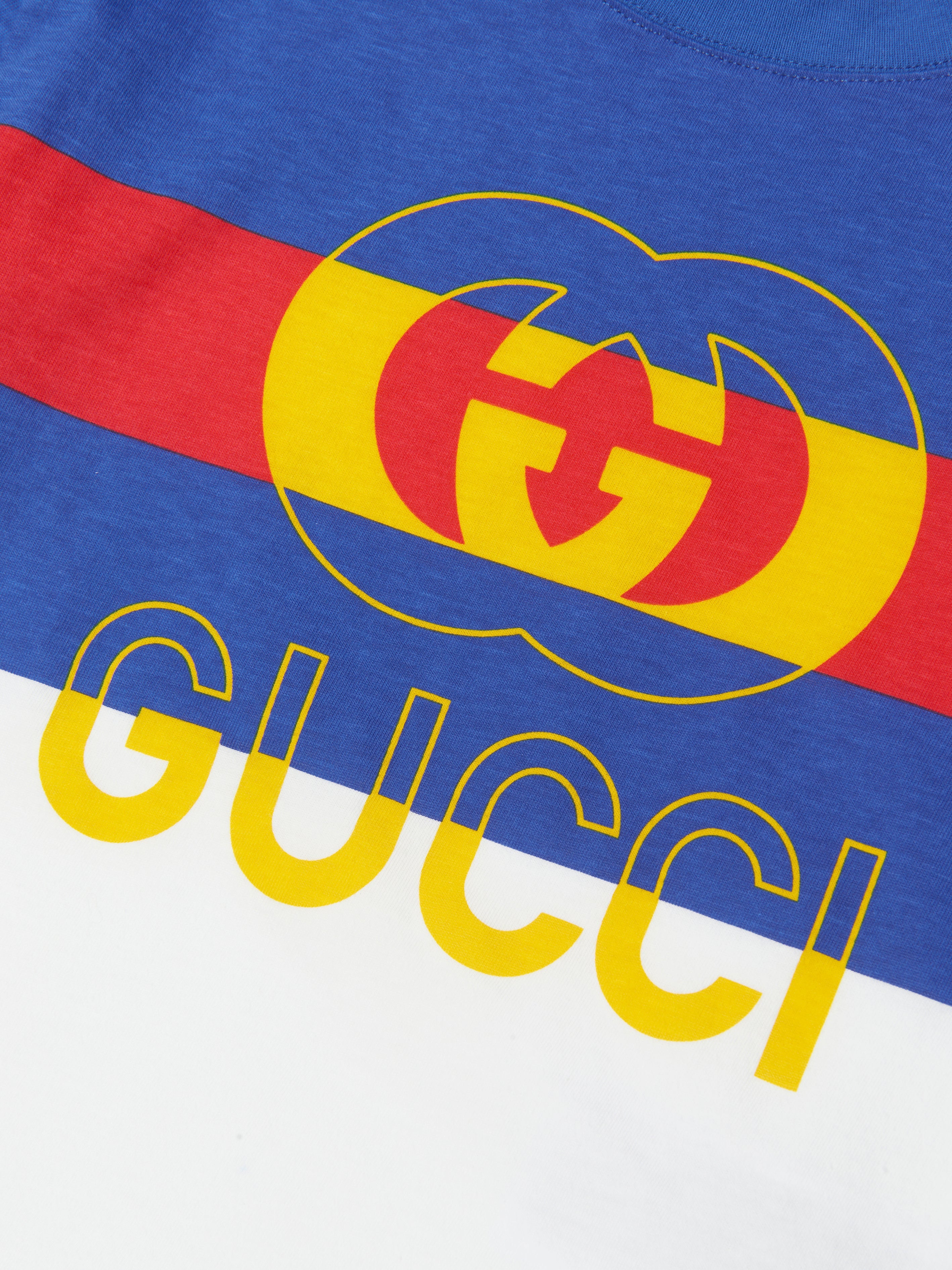 Boys Striped Logo T-Shirt in Blue