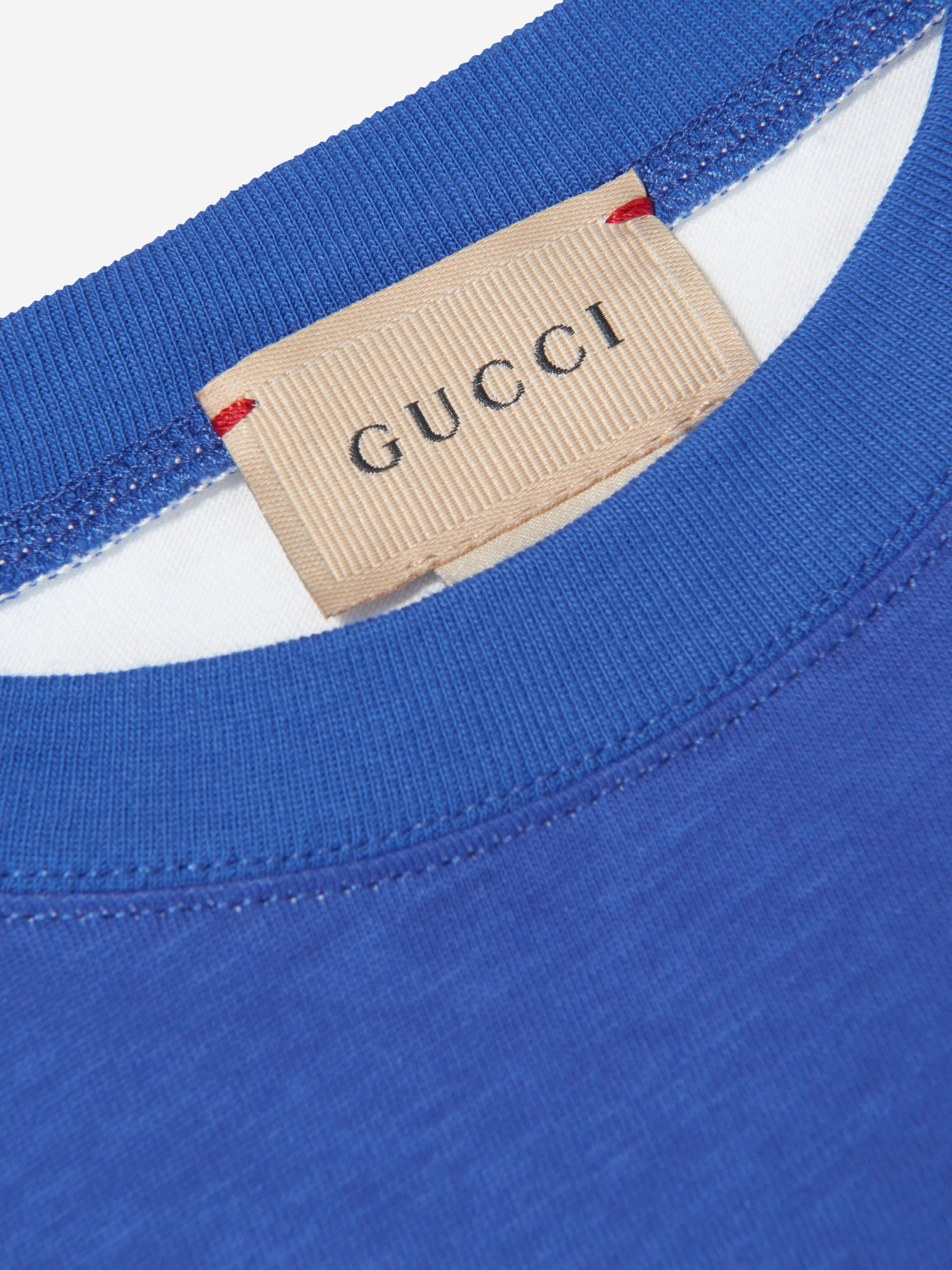 Boys Striped Logo T-Shirt in Blue