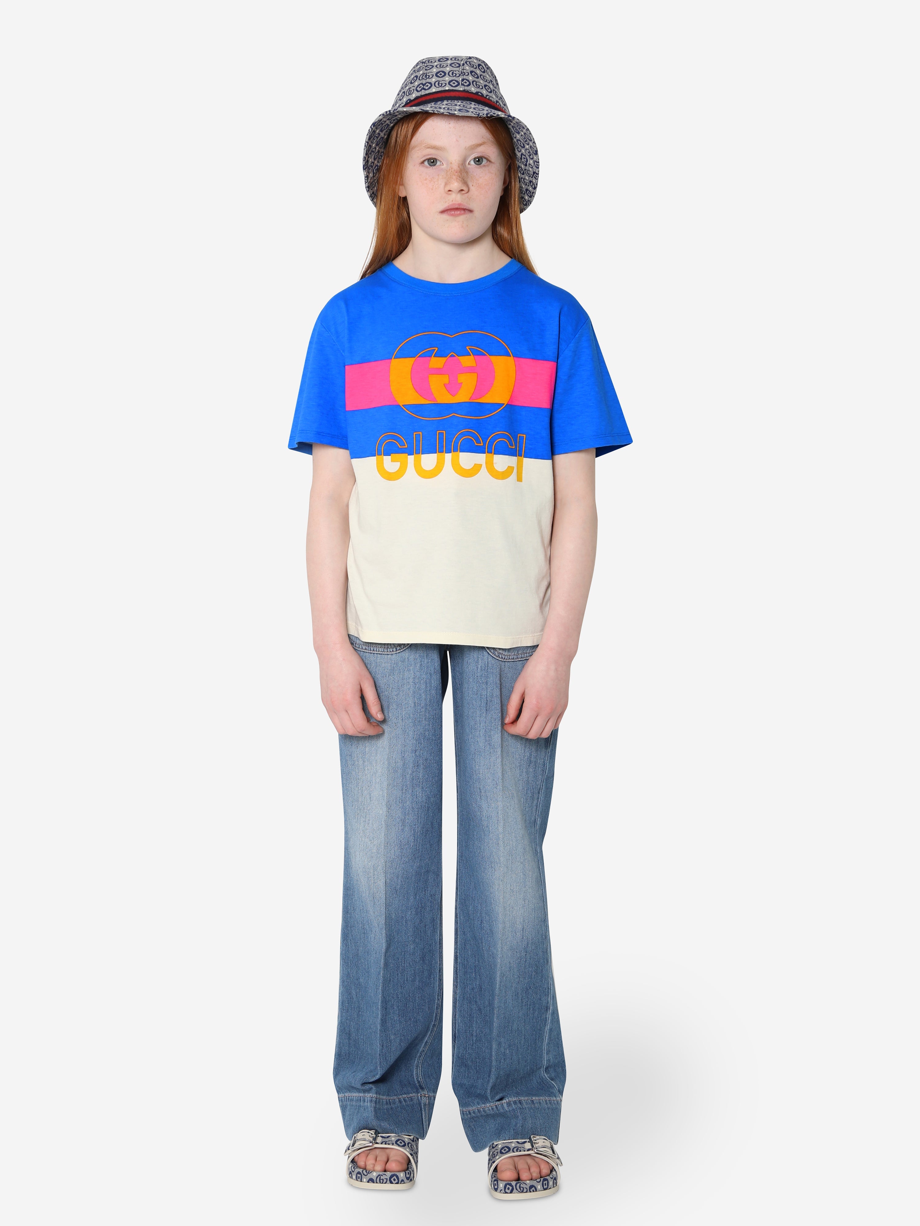 Kids Logo Print T-Shirt in Blue
