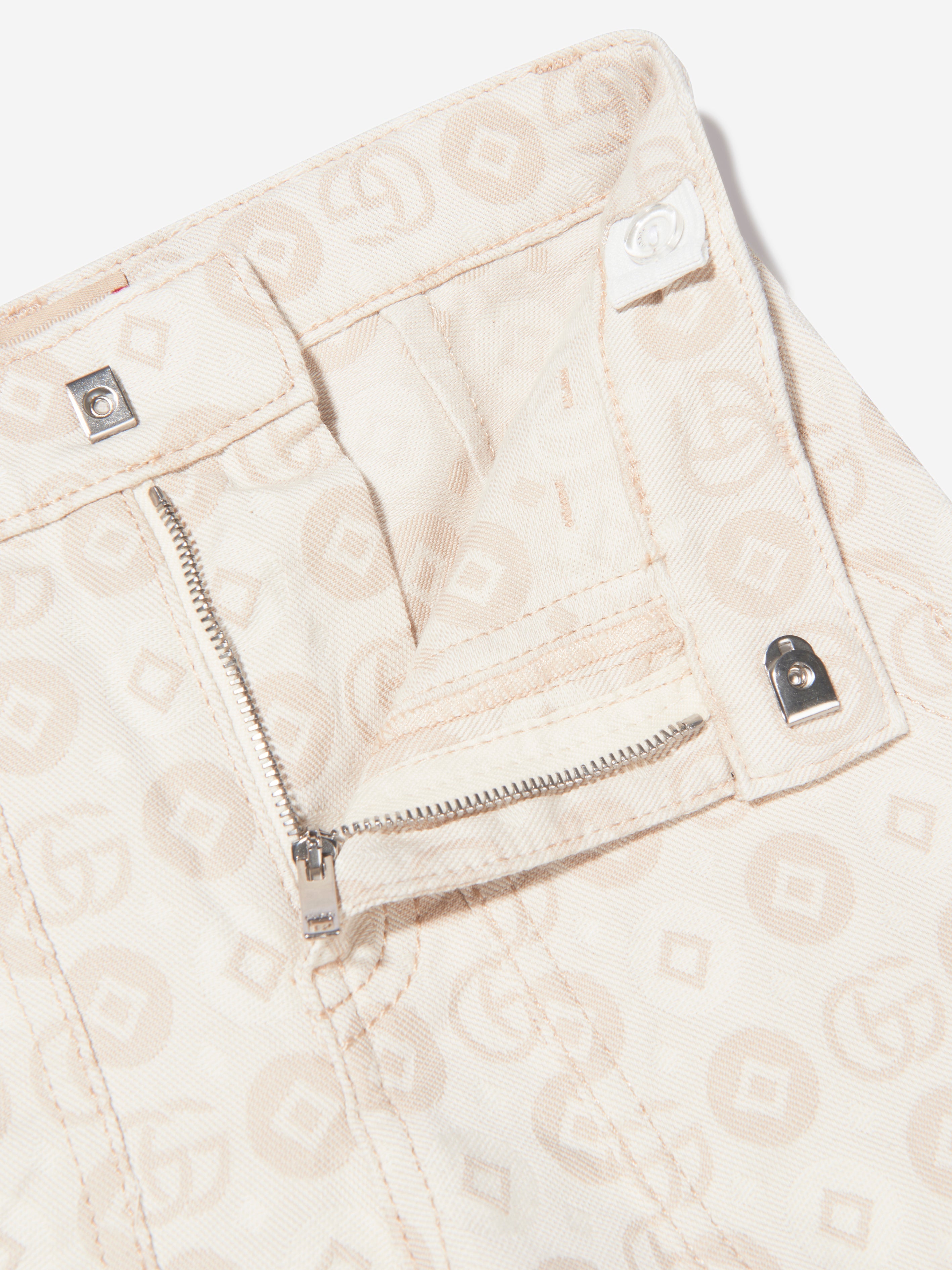 Kids Jacquard GG Denim Jeans in Ivory