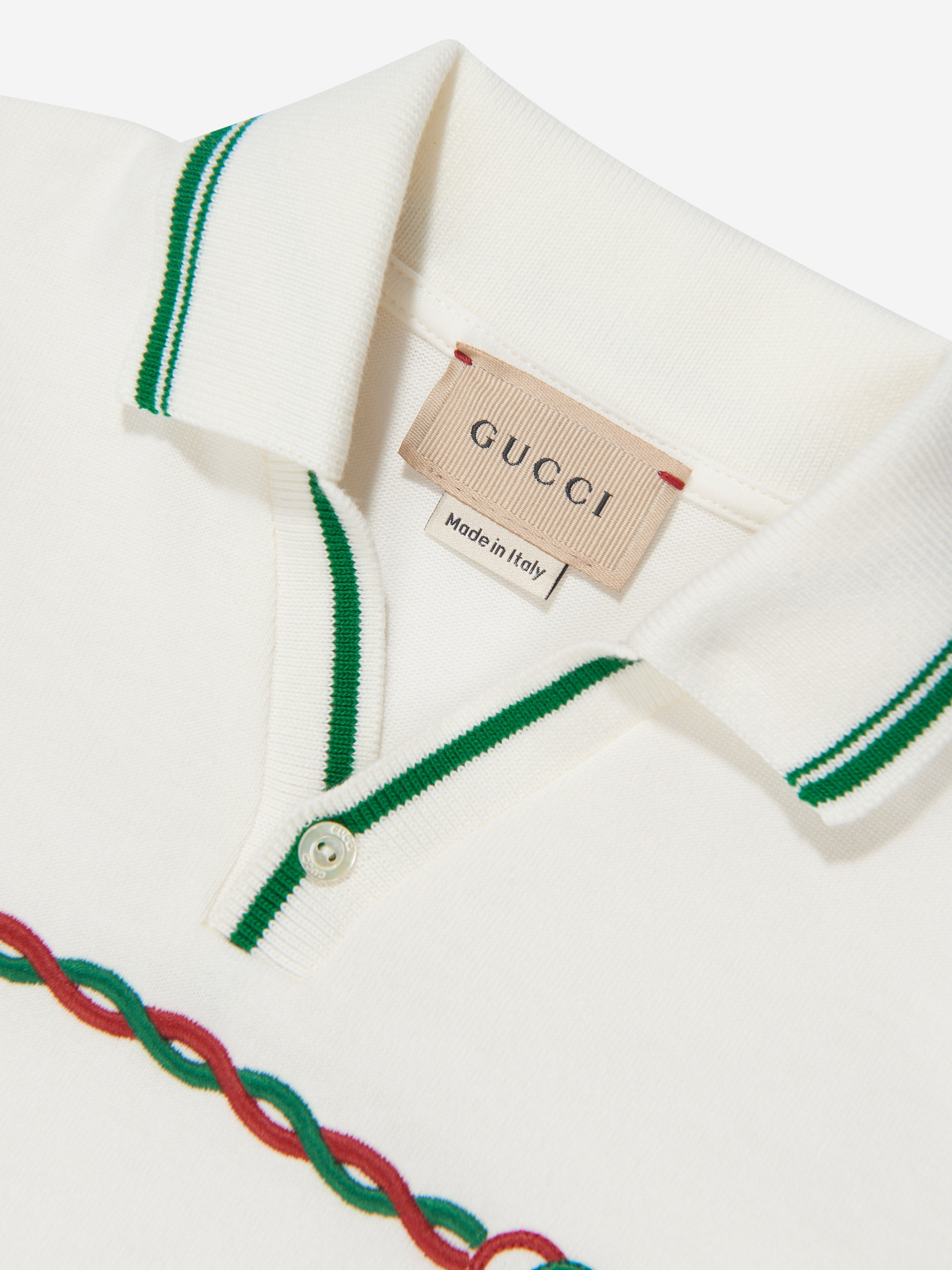 Baby Boys Logo Polo Shirt in White