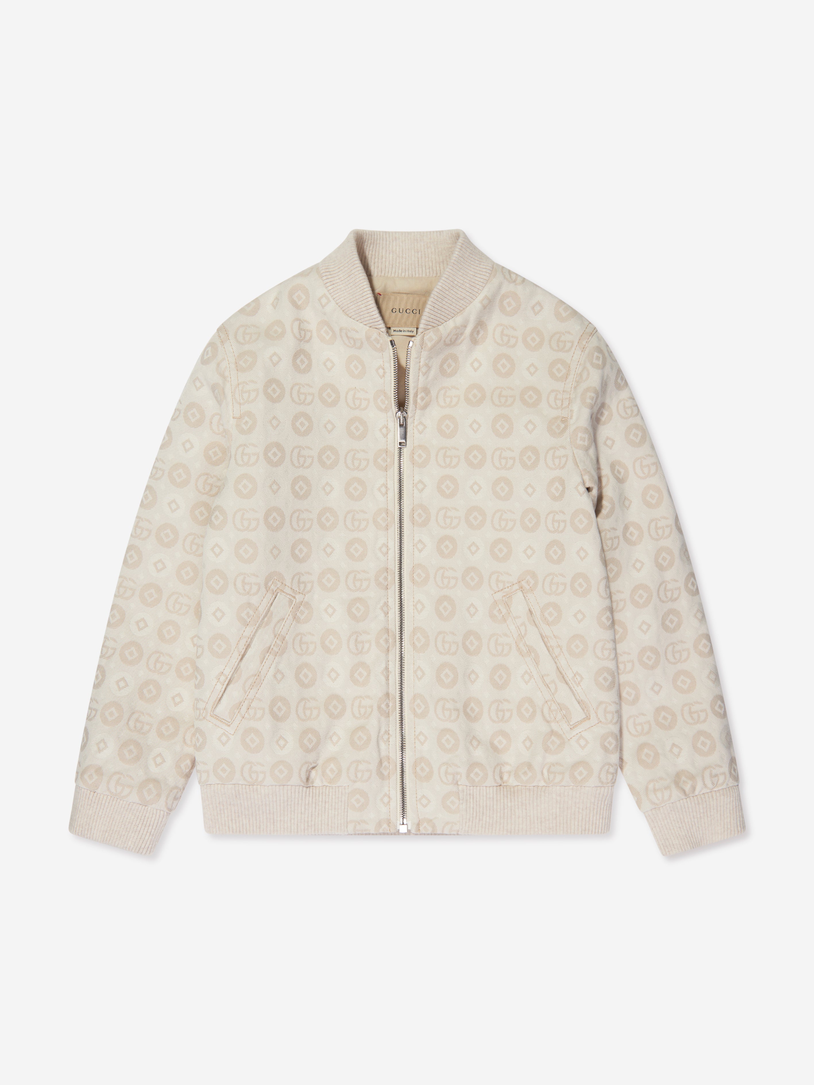 Boys Denim Bomber Jacket in Ivory