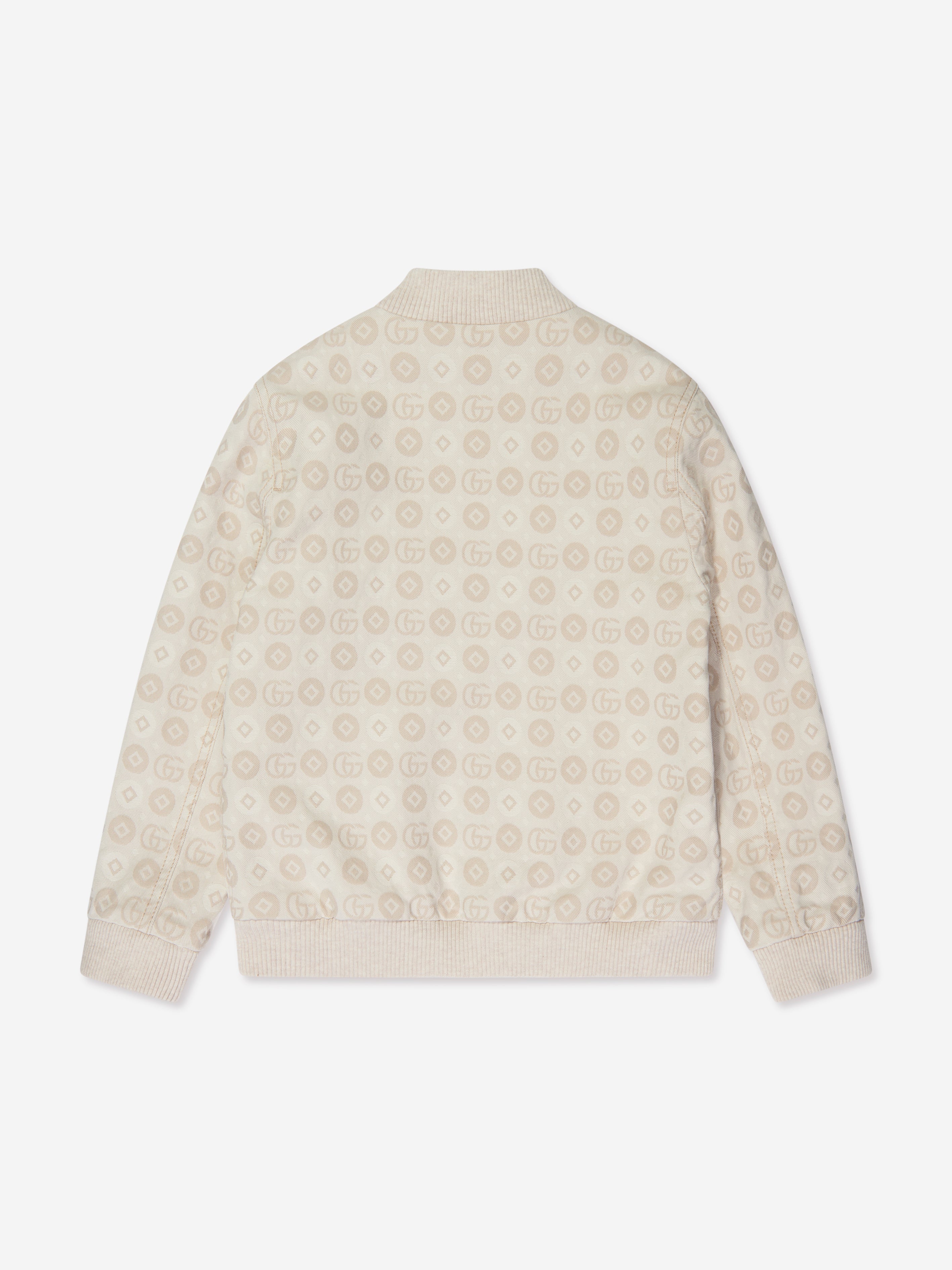 Boys Denim Bomber Jacket in Ivory