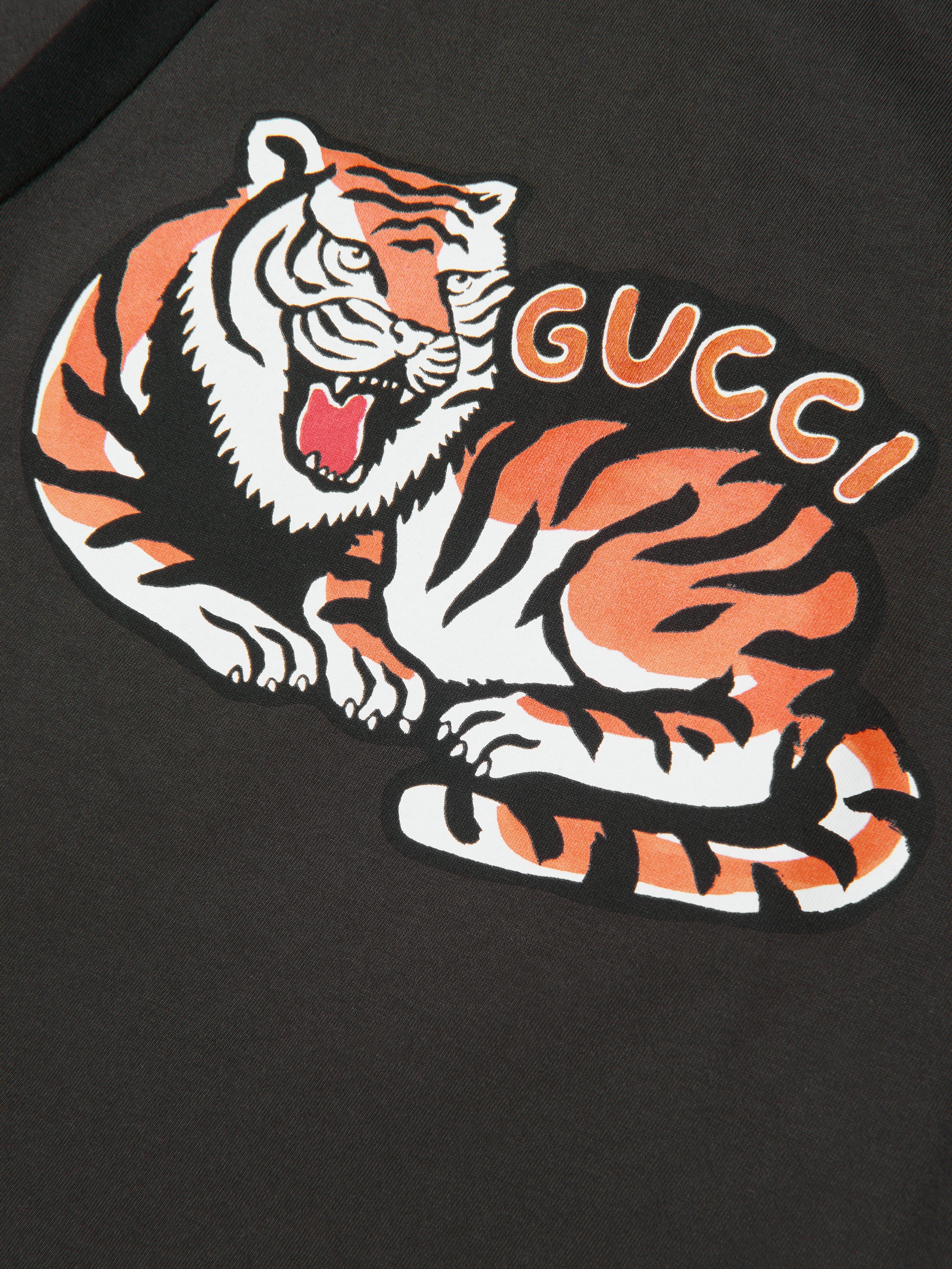 Boys Tiger Logo T-Shirt in Grey