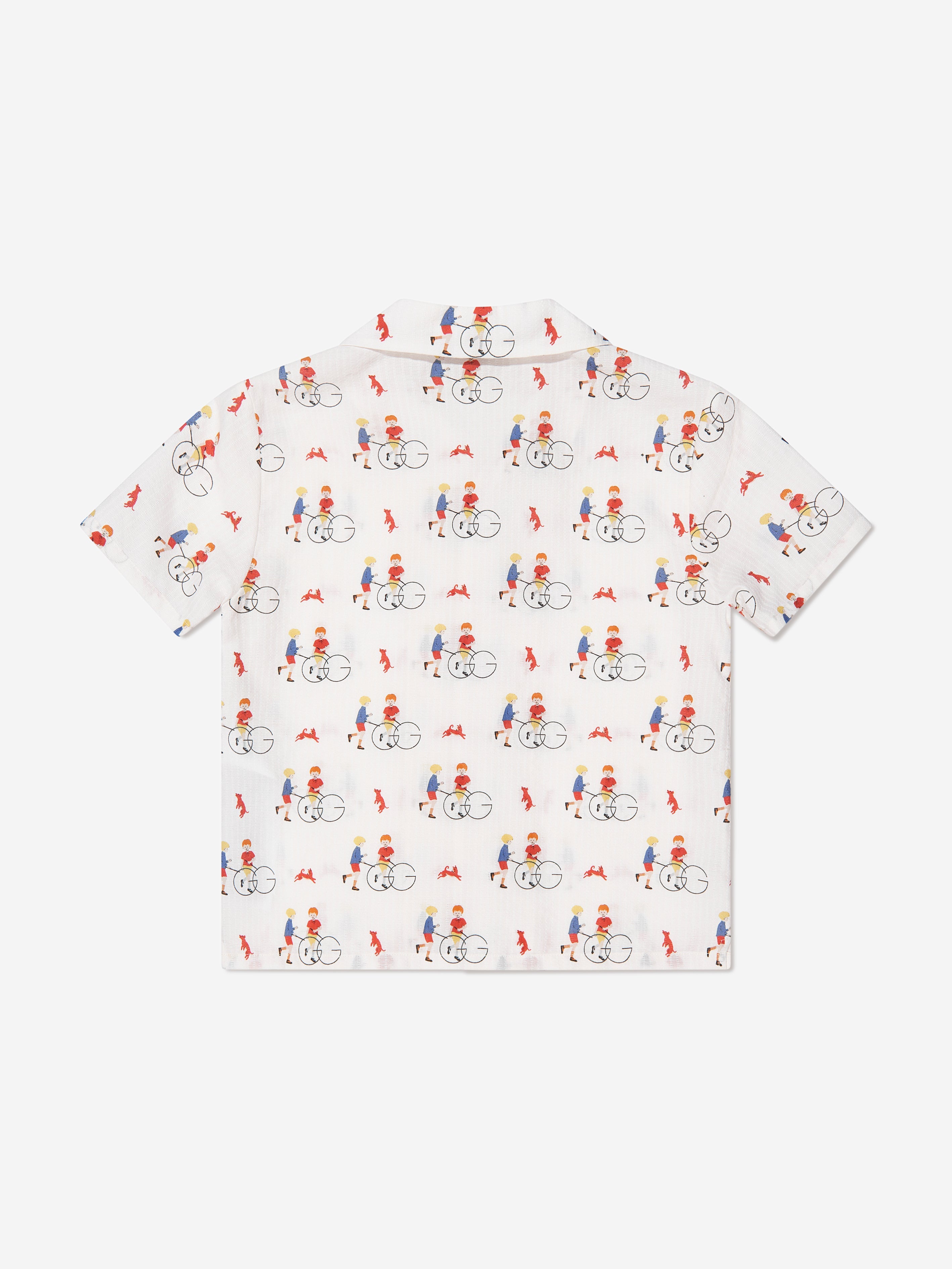 Boys Short Sleeve Shirt in Ivory
