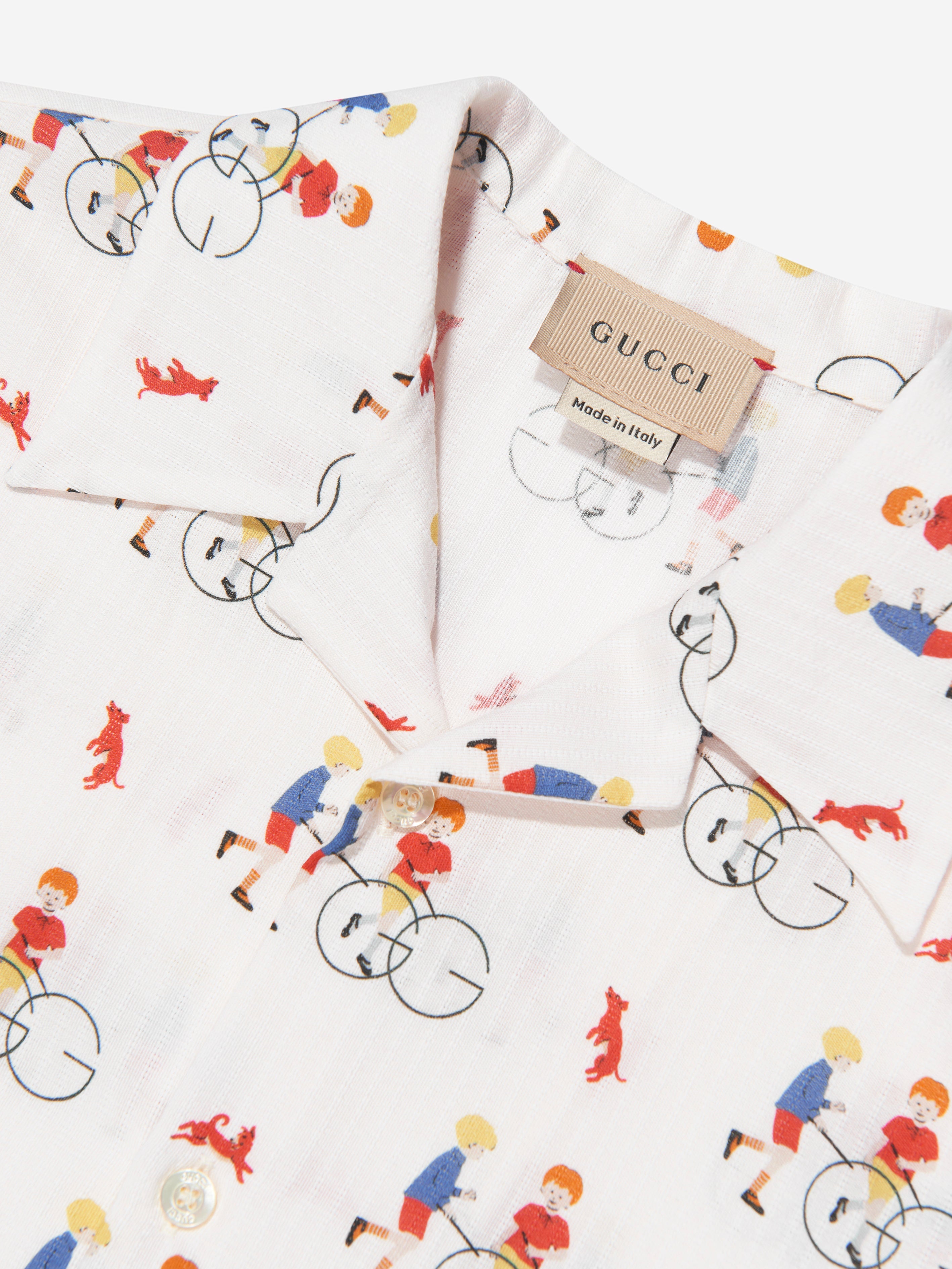 Boys Short Sleeve Shirt in Ivory