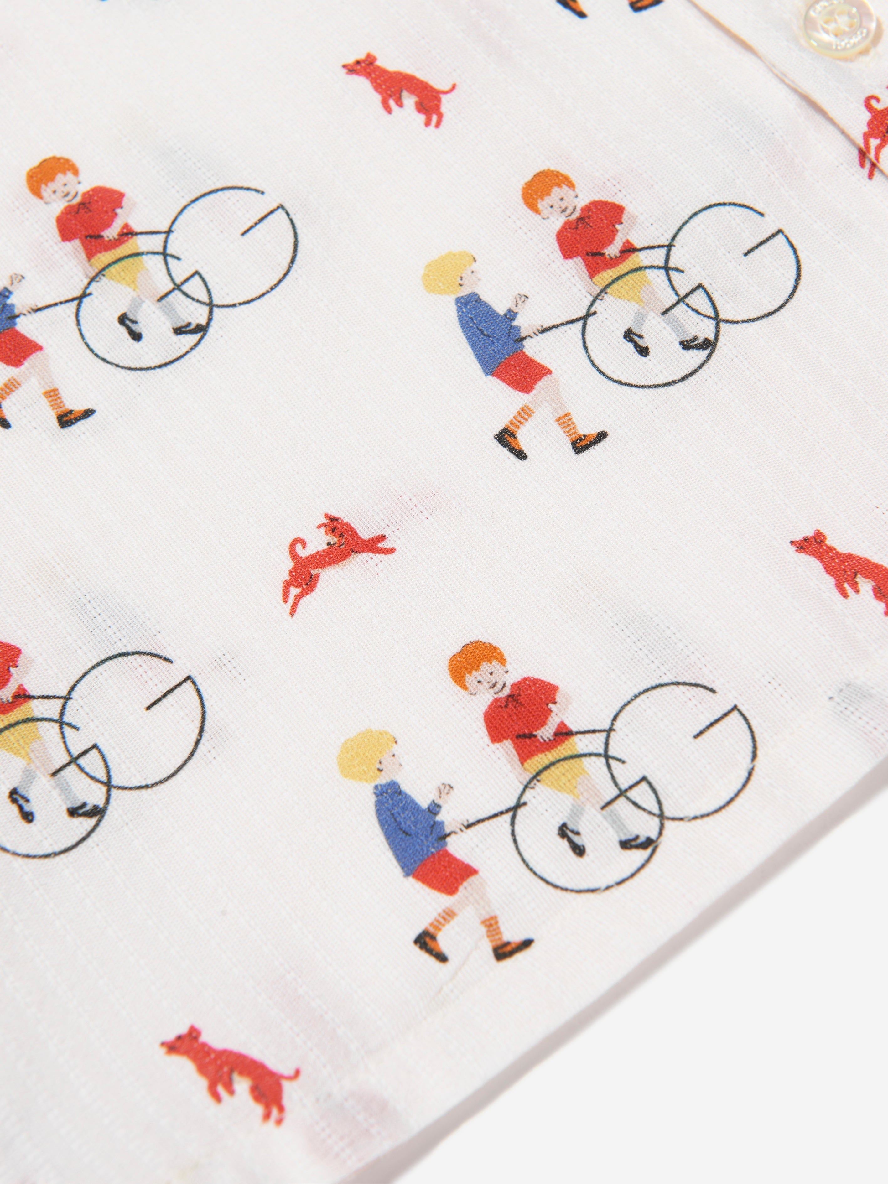 Boys Short Sleeve Shirt in Ivory