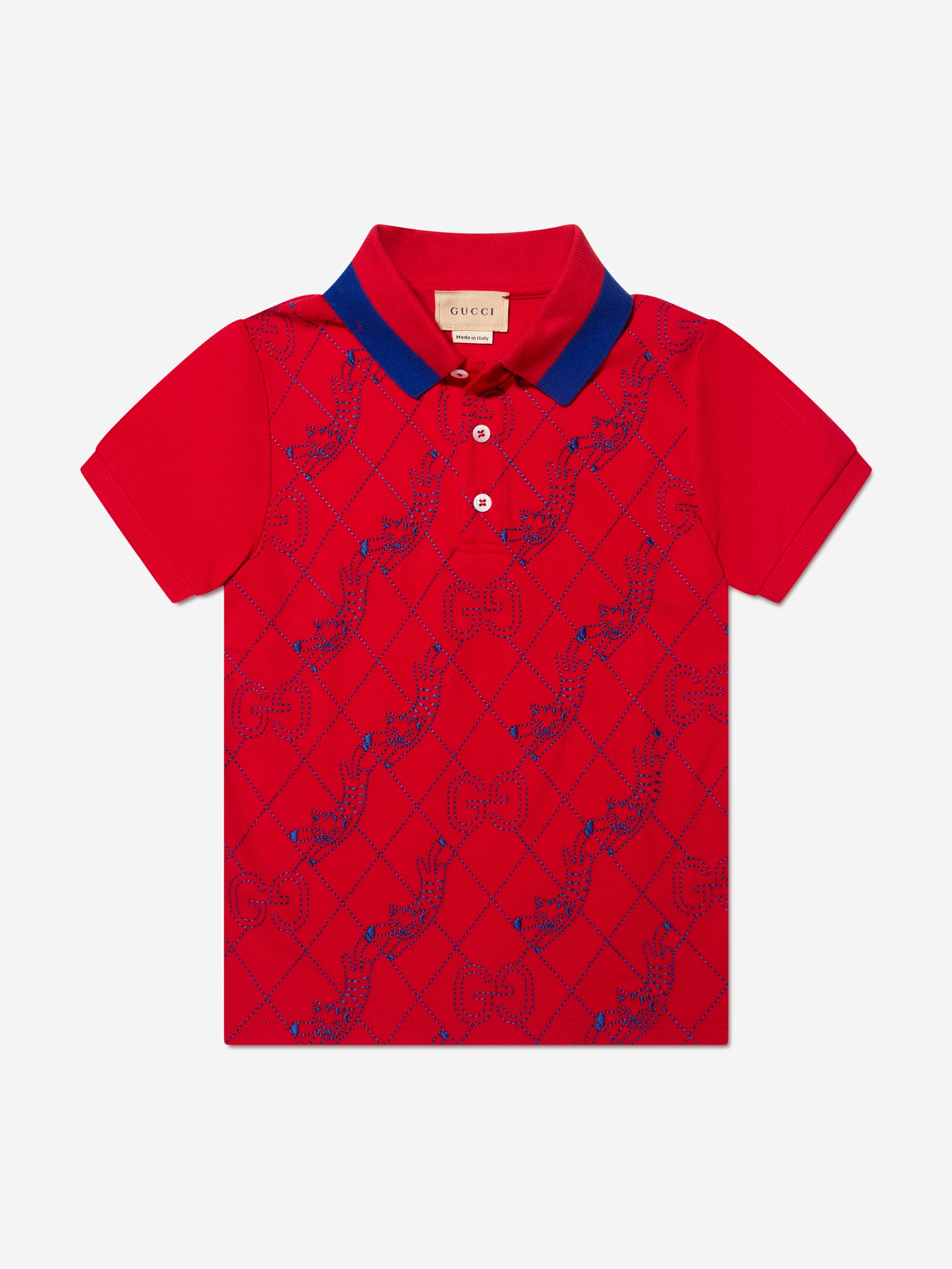 Boys Logo Polo Shirt in Red