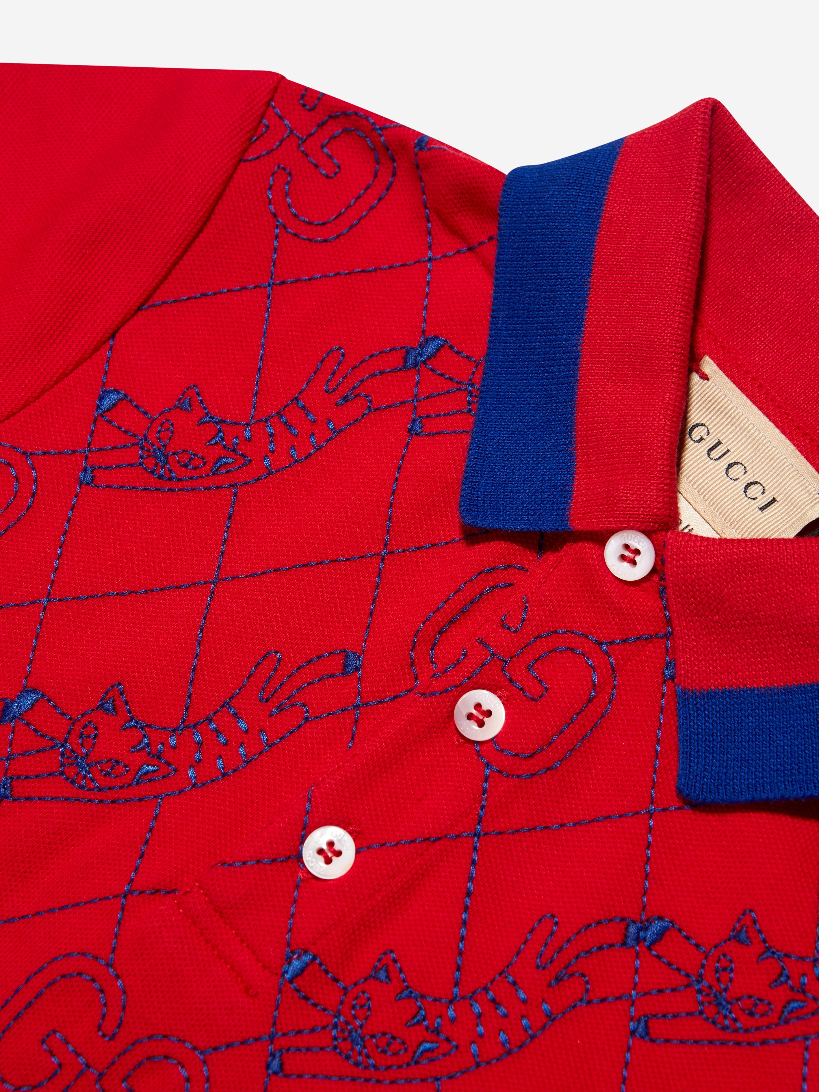 Boys Logo Polo Shirt in Red
