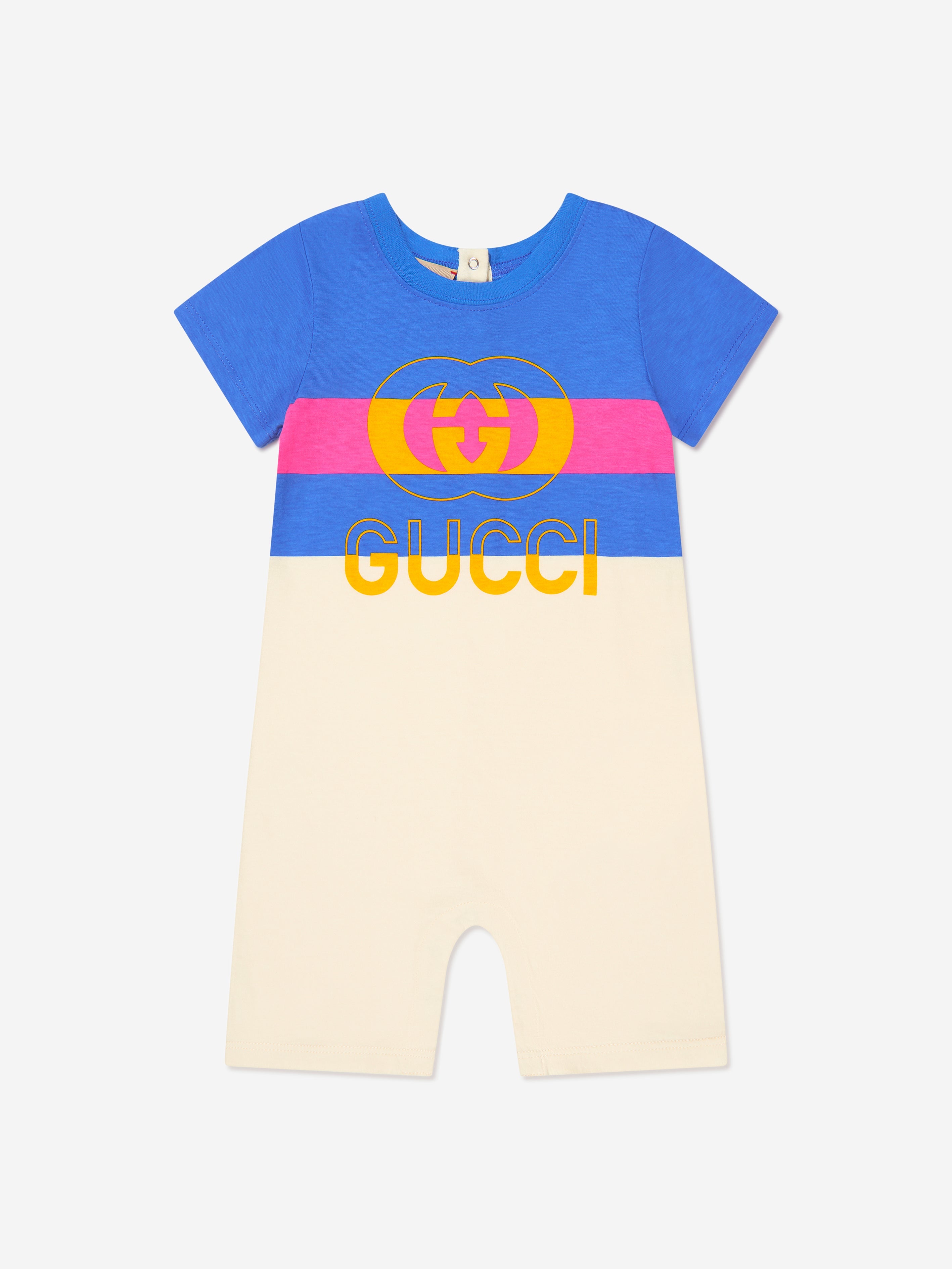 Baby Boys Logo Romper in Blue