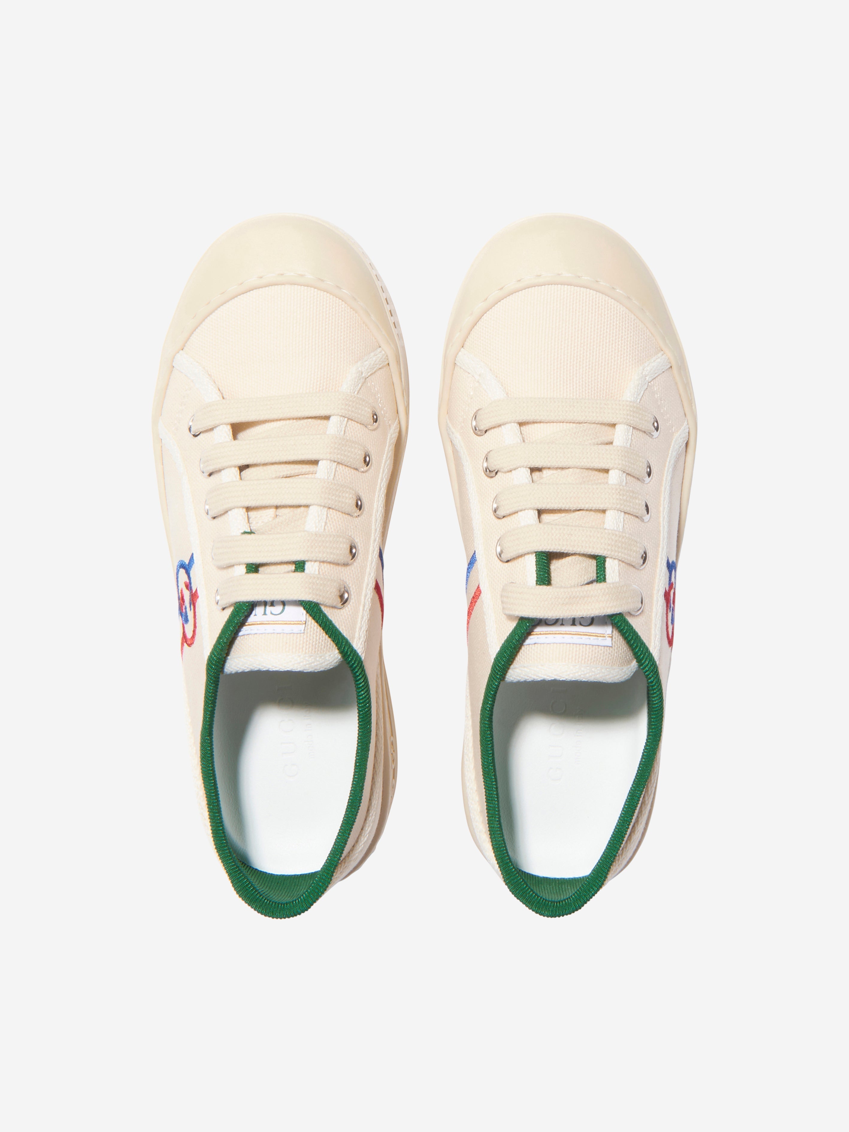 Kids GG Tennis Trainers in White