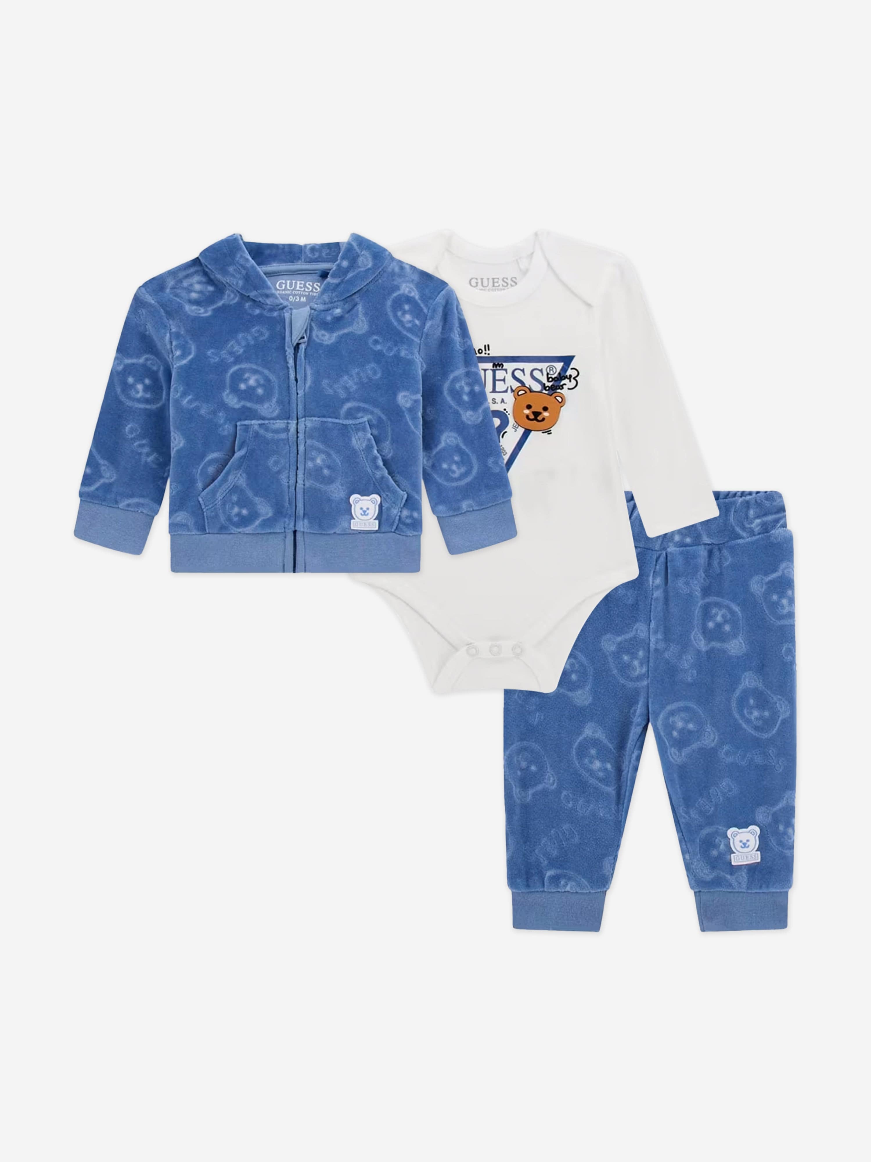 Baby Boys 3 Piece Tracksuit Set in Blue