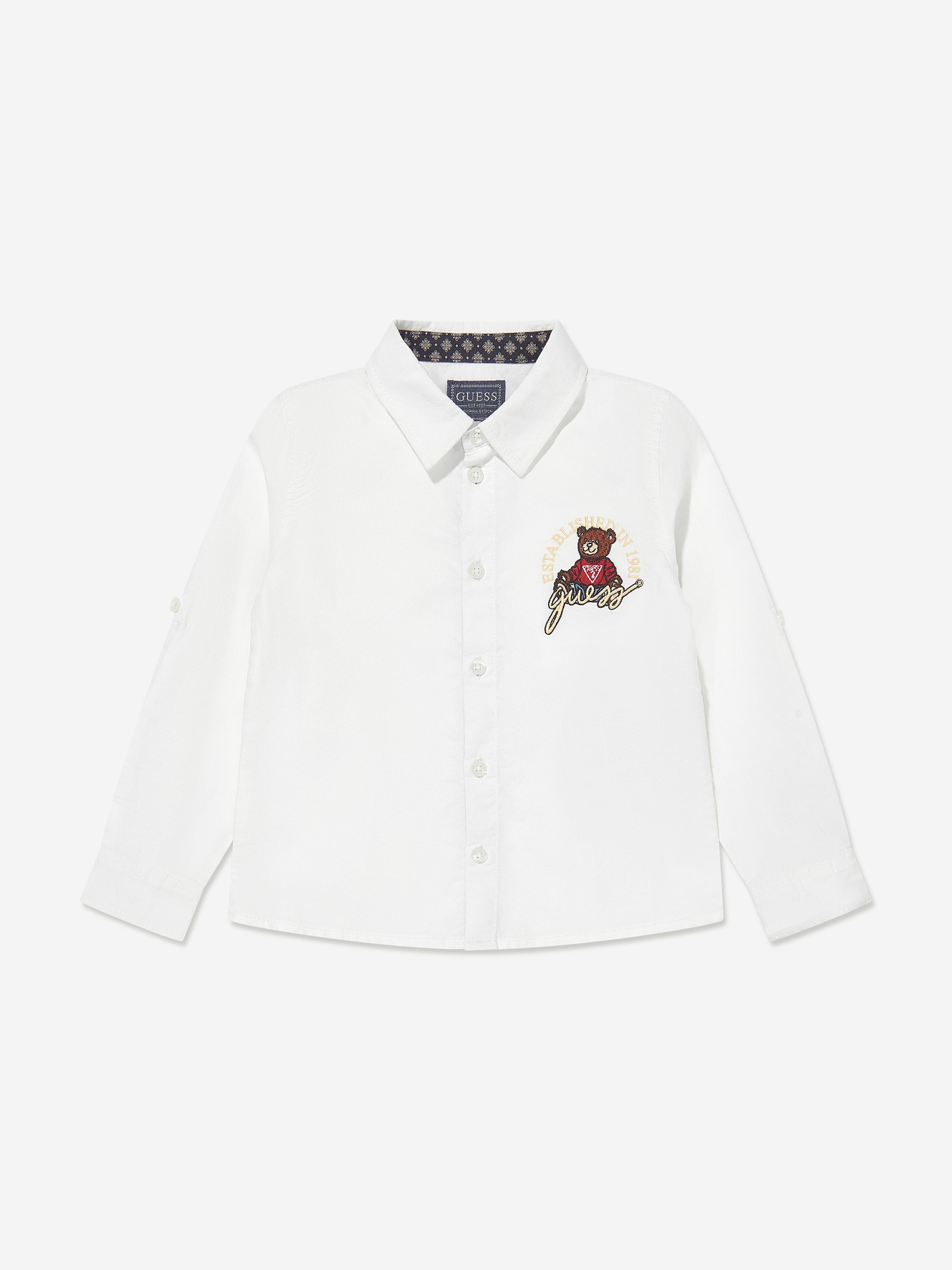 Boys Long Sleeve Oxford Shirt in White