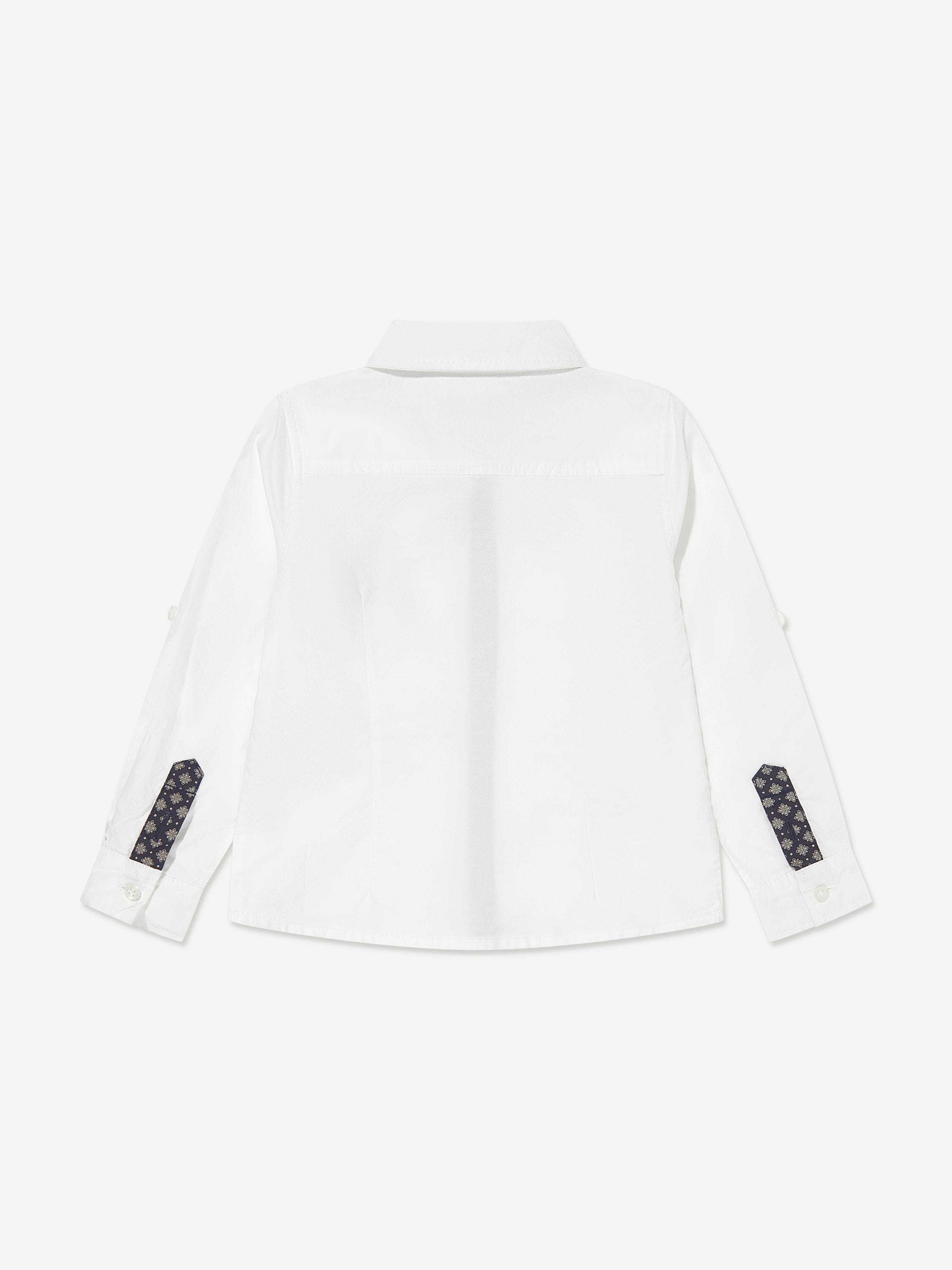 Boys Long Sleeve Oxford Shirt in White