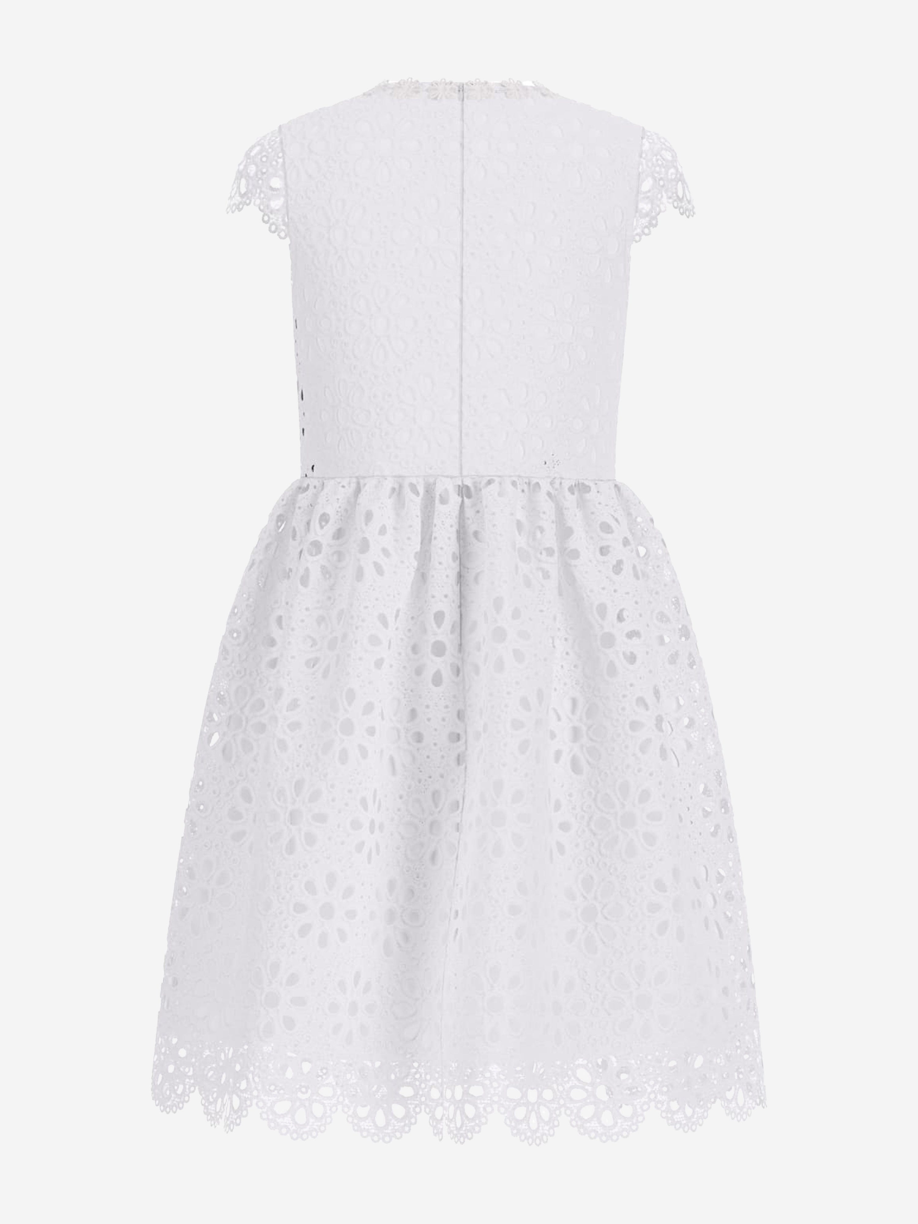 Girls Lace Dress in White