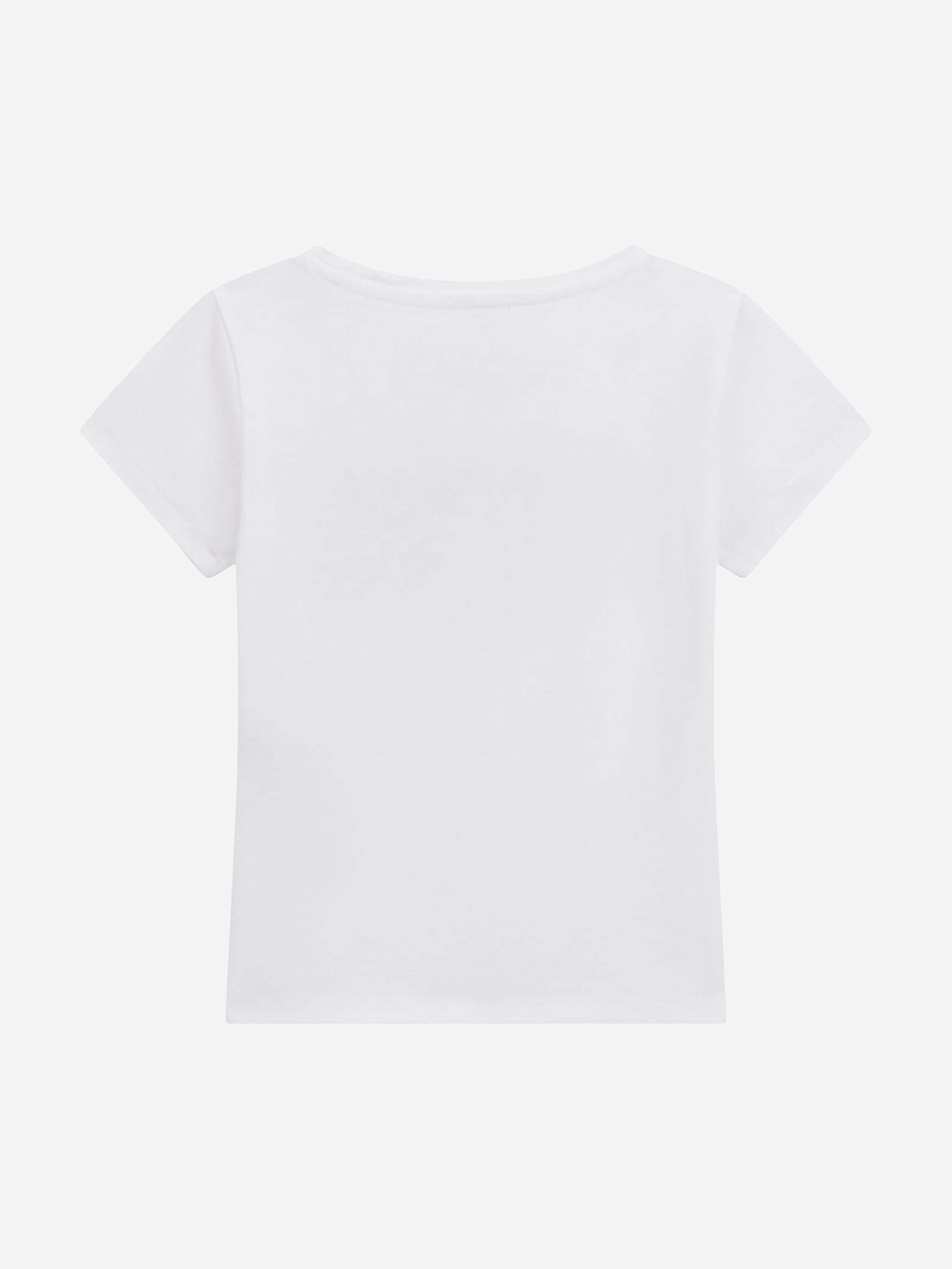Girls Sequin Logo T-Shirt in White