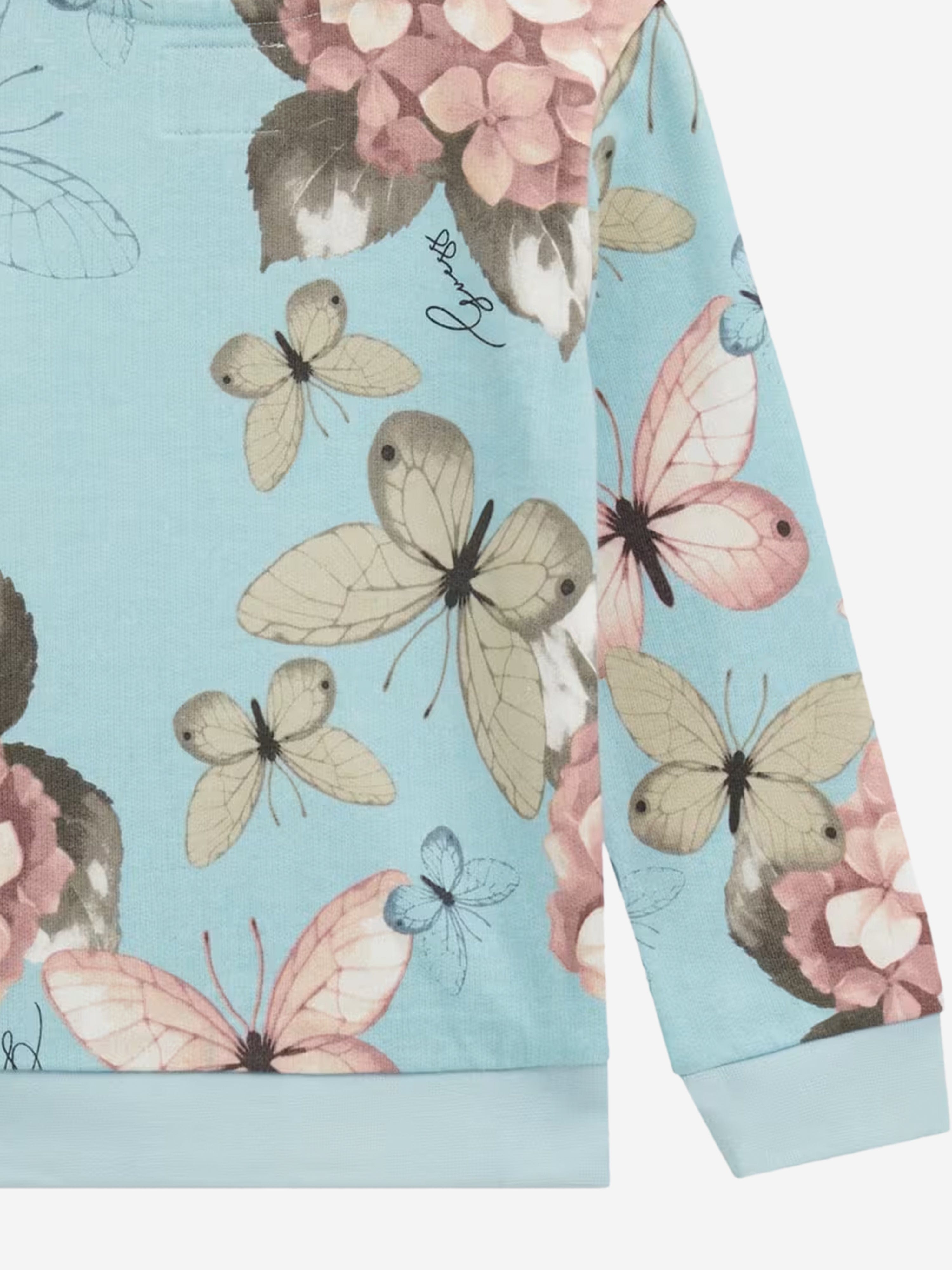 Girls Butterfly Collage Sweatshirt in Blue