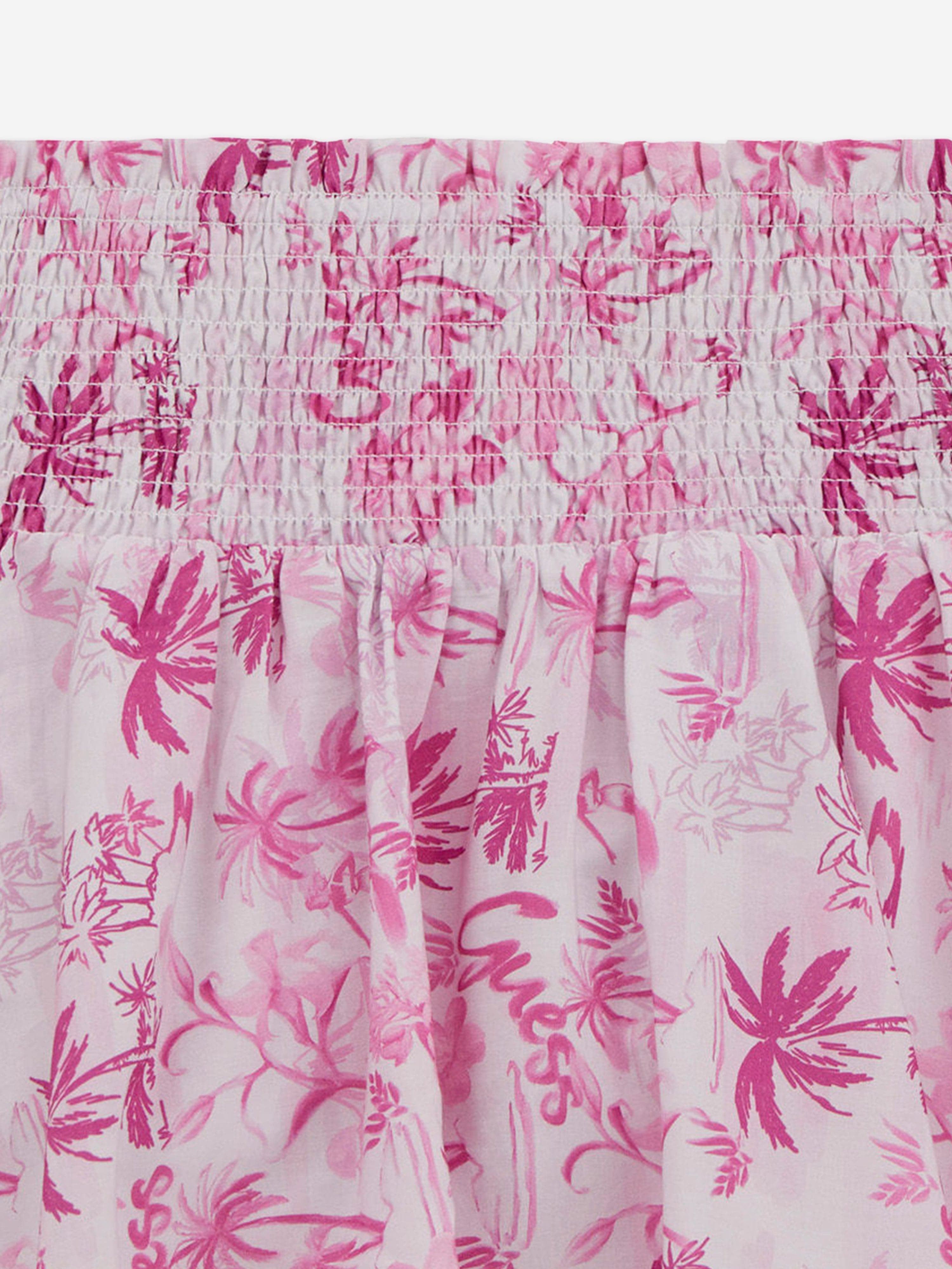 Girls Palm Tree Mini Skirt in Pink