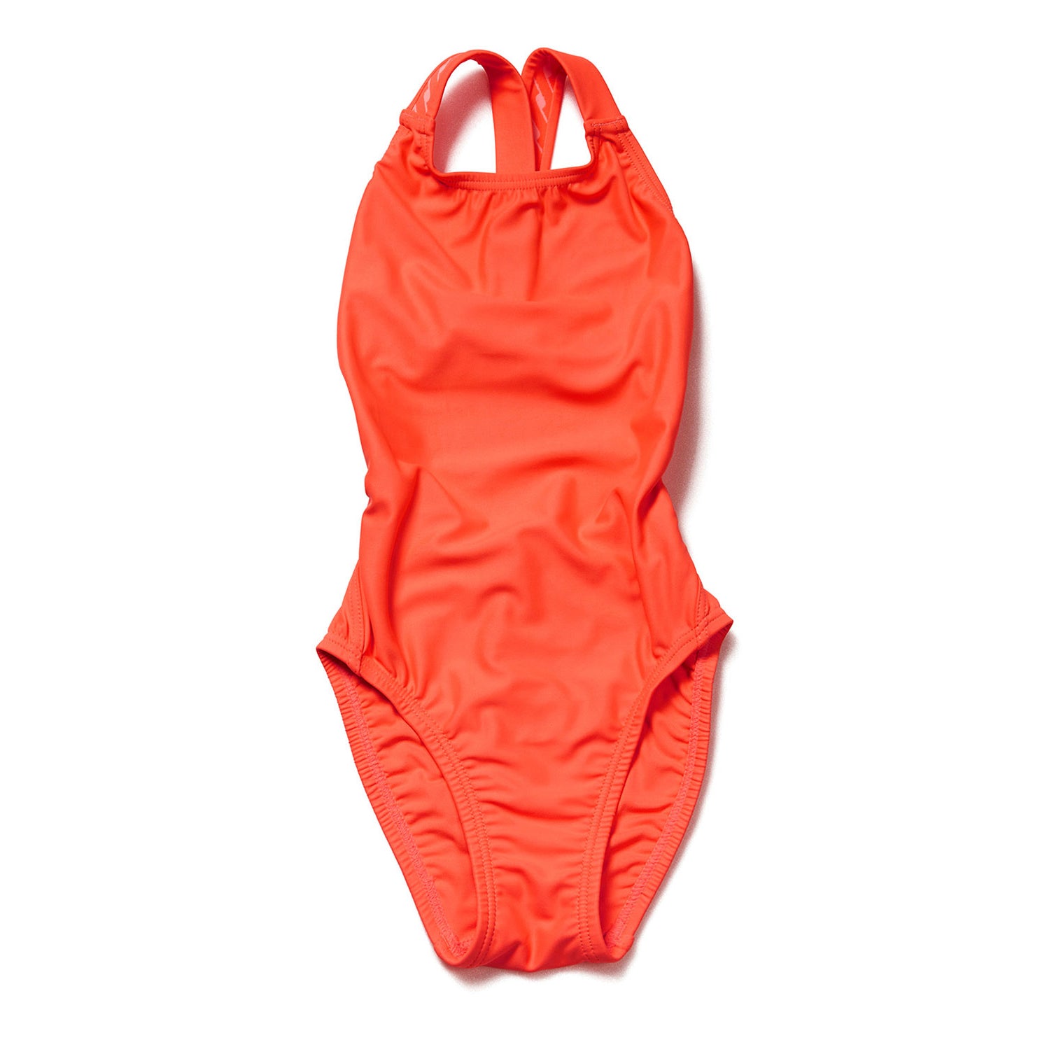 Girls Fluo Orange Professional Swimsuit
