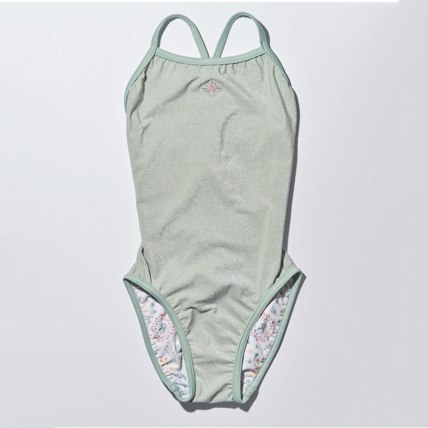 Girls Light Green Reversible Professional Swimsuit