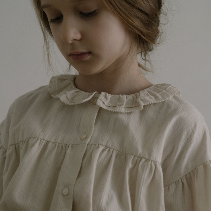 Girls Cream Cotton Blouse
