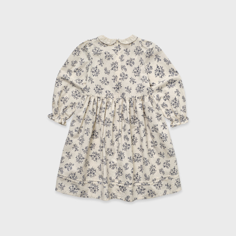Robe en coton beige à fleurs pour filles