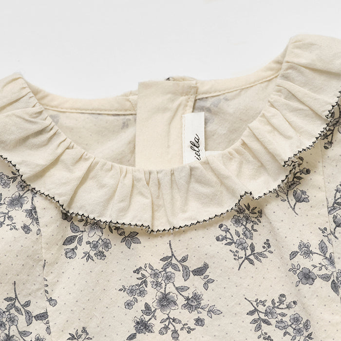 Robe en coton beige à fleurs pour filles