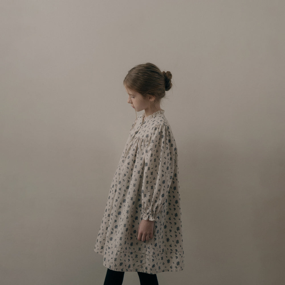 Robe en coton beige à fleurs pour fille