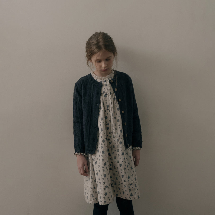 Robe en coton beige à fleurs pour fille