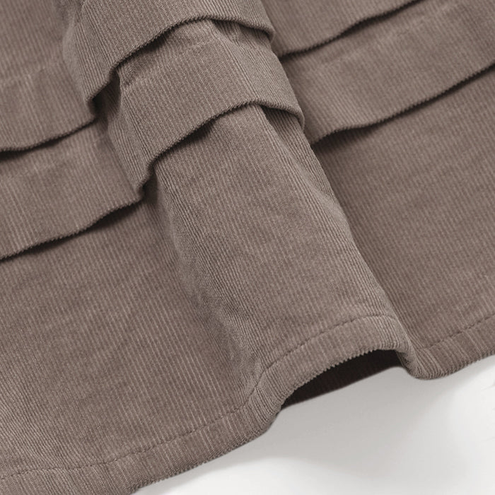 Robe en velours côtelé marron pour fille