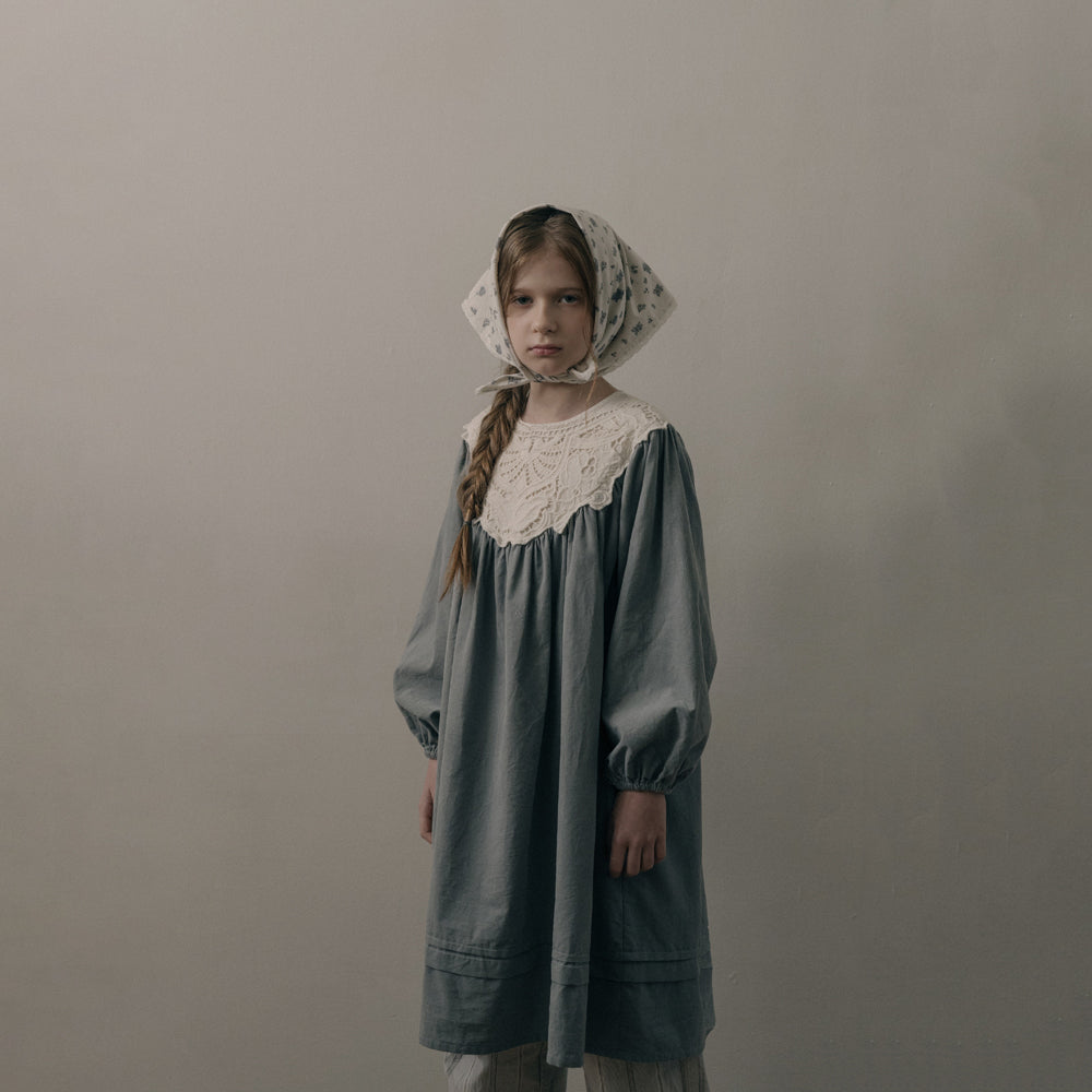 Robe Fille Velours Côtelé Bleu