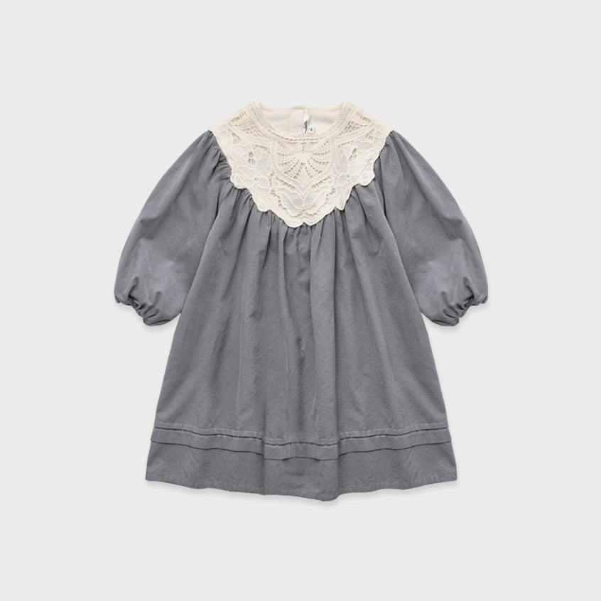 Robe Fille Velours Côtelé Bleu