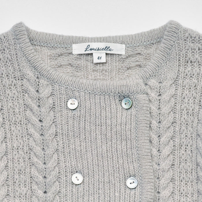 Gilet en laine bleu pâle pour fille