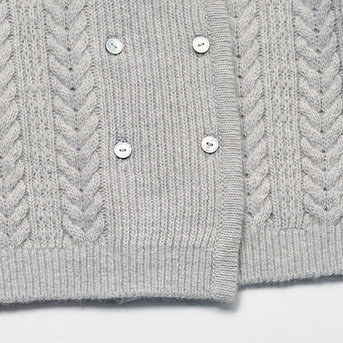 Gilet en laine bleu pâle pour fille