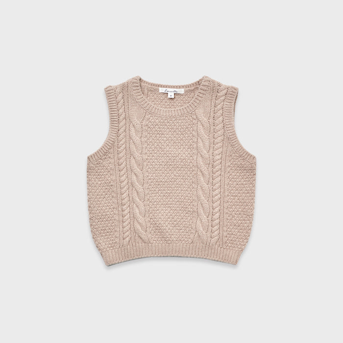 Girls Light Pink Wool Vest