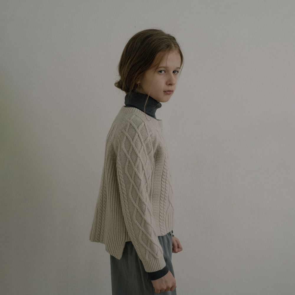 Girls White Wool Sweater