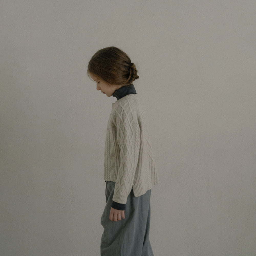 Girls White Wool Sweater