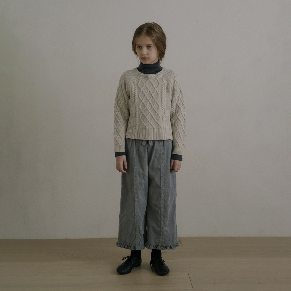 Girls White Wool Sweater