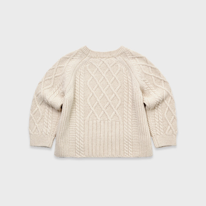 Pull blanc en laine pour fille