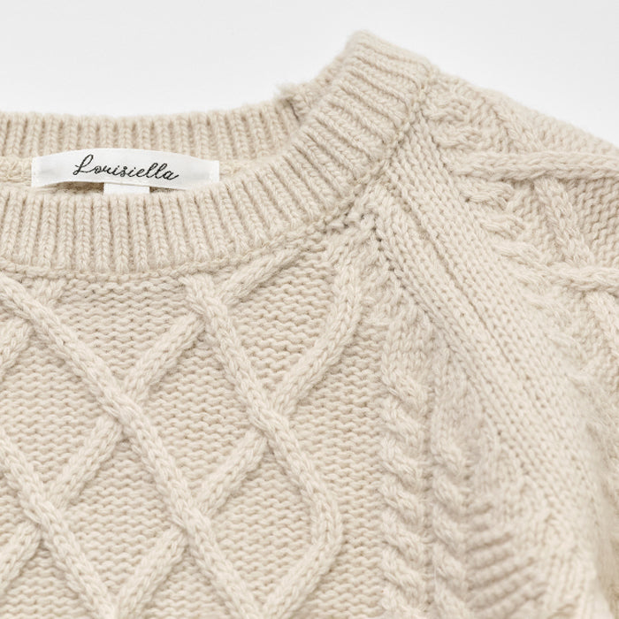 Girls White Wool Sweater
