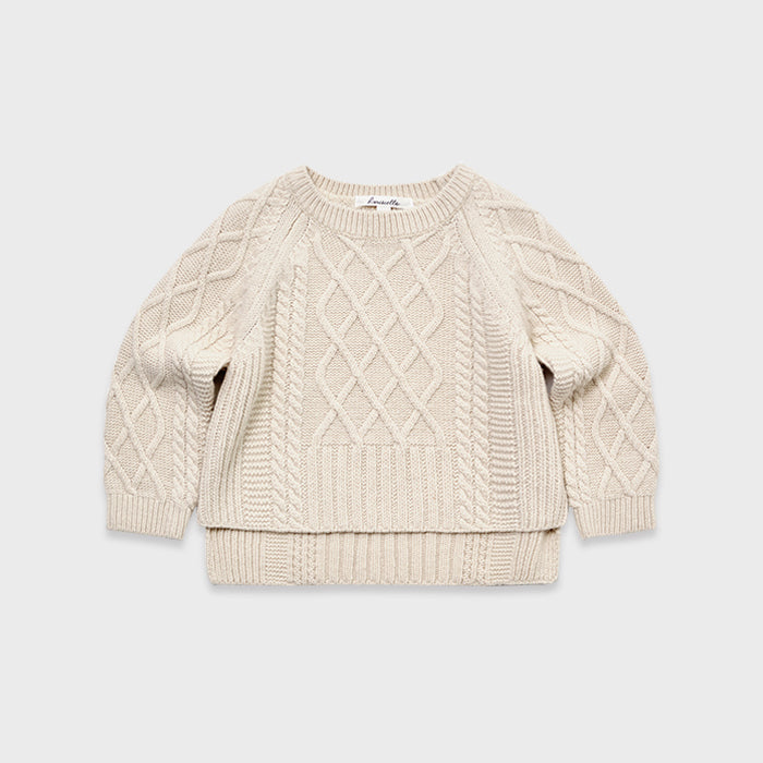 Pull blanc en laine pour fille