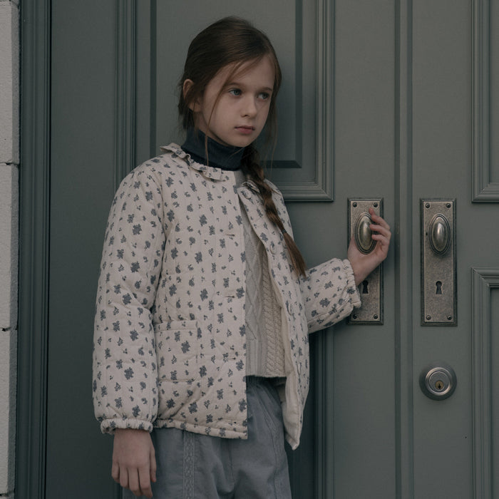 Girls Light Blue Lace Corduroy Trousers