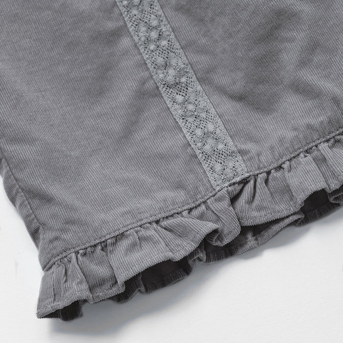 Girls Light Blue Lace Corduroy Trousers