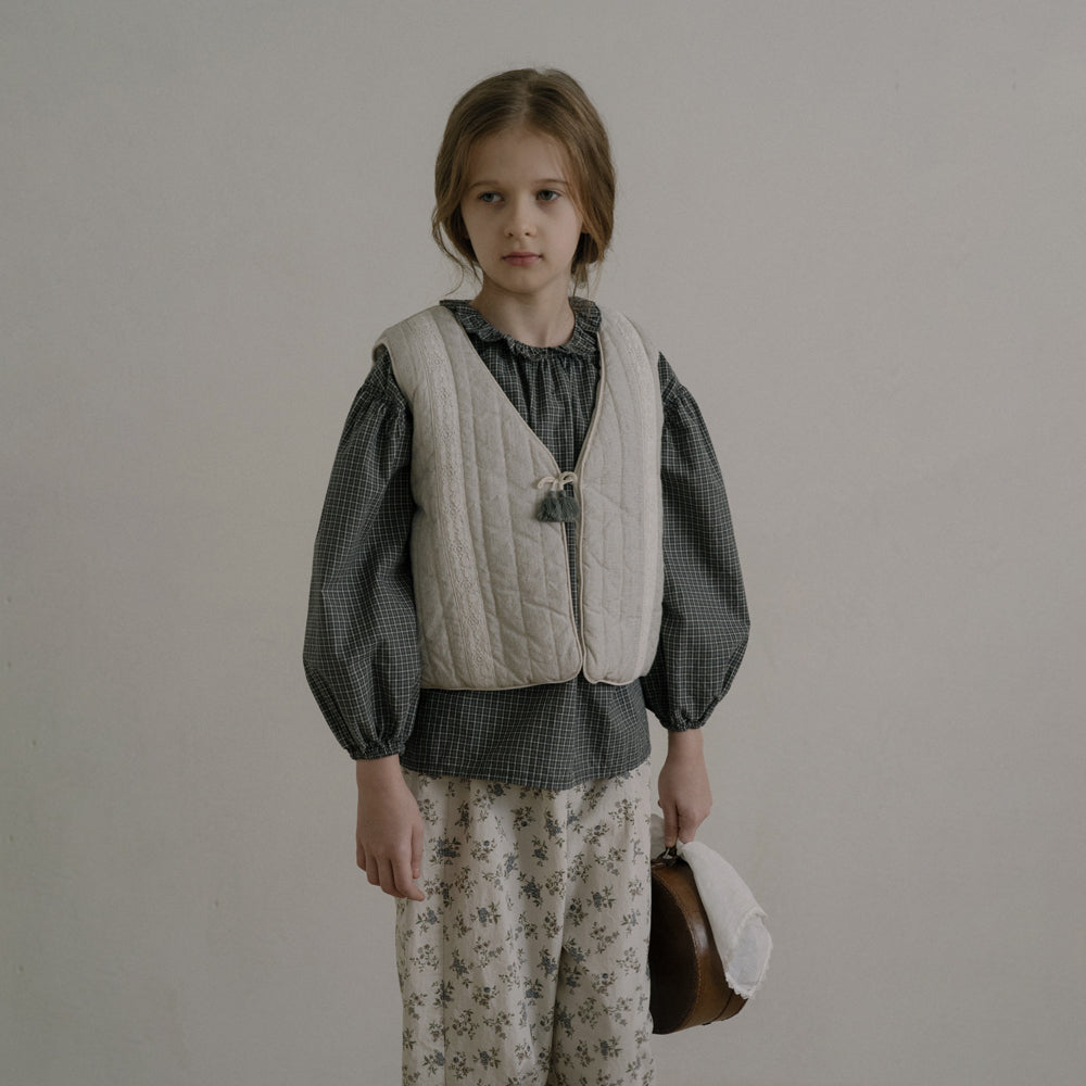 Gilet matelassé crème pour fille